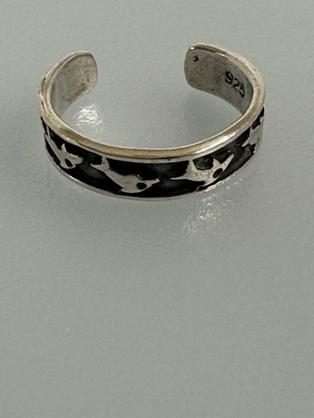 Sterling Silver Bird Motif Toe/Adjustable Ring - Silver